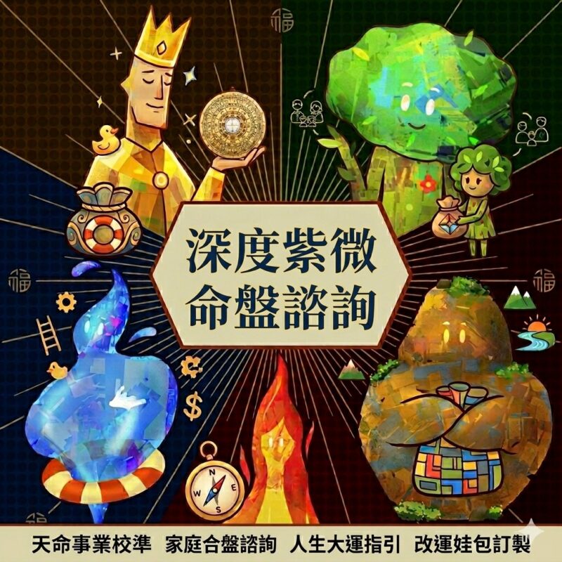 深度紫微・命盤諮詢服務：　　　天命事業校準 | 家庭合盤諮詢 | 人生大運指引 | 改運娃包訂製